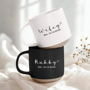 Personalized Hubby Wifey Couple Gift Pottery Mug HA75 898916