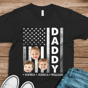 Custom Funny Face Papa Retro American Flag Shirt For Father's Day LM32 893557