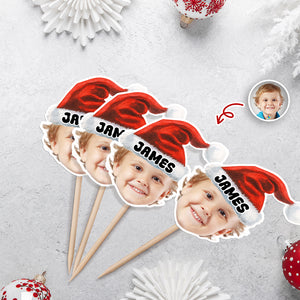 Custom Photo Christmas Party Cupcake Toppers LM32 895533