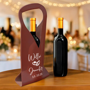 Personalized Groom & Bride Wedding Leather Wine Bag Engagement Gift, Wedding Gift CH07 896532