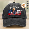 Custom Photo Dog Cat Dad With America 250 Washed Denim Baseball Cap HO82 901268