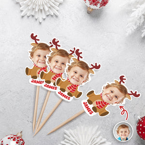 Custom Photo Baby Santa Claus Christmas Cupcake Toppers Xmas Decor HA75 897262