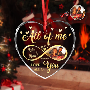 Custom Photo All Of Me Loves All Off You Couple Heart Shape Glass Ornament HA75 892836