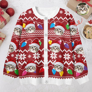 Custom Funny Photo Xmas Leds Cardigan Gift For Cat Lover HO82 900266