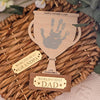 Personalized Father’s Day Handprint Wood Sign - Dad Grandpa Gift, Kids Handprint Keepsake, Trophy Dad Grandpa HO82 902406