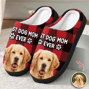 Custom Photo Best Dog Mom, Dog Dad Ever Slippers Gift For Pet Lovers HA75 897002