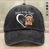 Custom Photo Forever In My Heart Memorial Washed Denim Baseball Cap HA75 892842