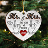 Mr and Mrs Wedding Gifts - First Christmas Married Layer Wooden Ornament For Couples CH07 896806