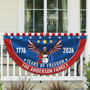 Custom Family Name 250 Years Of Freedom Non-Pleated Fan Flag CH07 910250