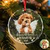 Custom Dog Photo Forever Loved Memorial Glass Ornament HA75 897034