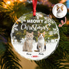 Custom Photo Meowy Christmas Glass Ornament For Cat Lovers HA75 897488