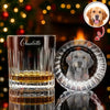 Custom Your Dog Photo And Name Engraved Vertical Line Whiskey Glass TH10 894515