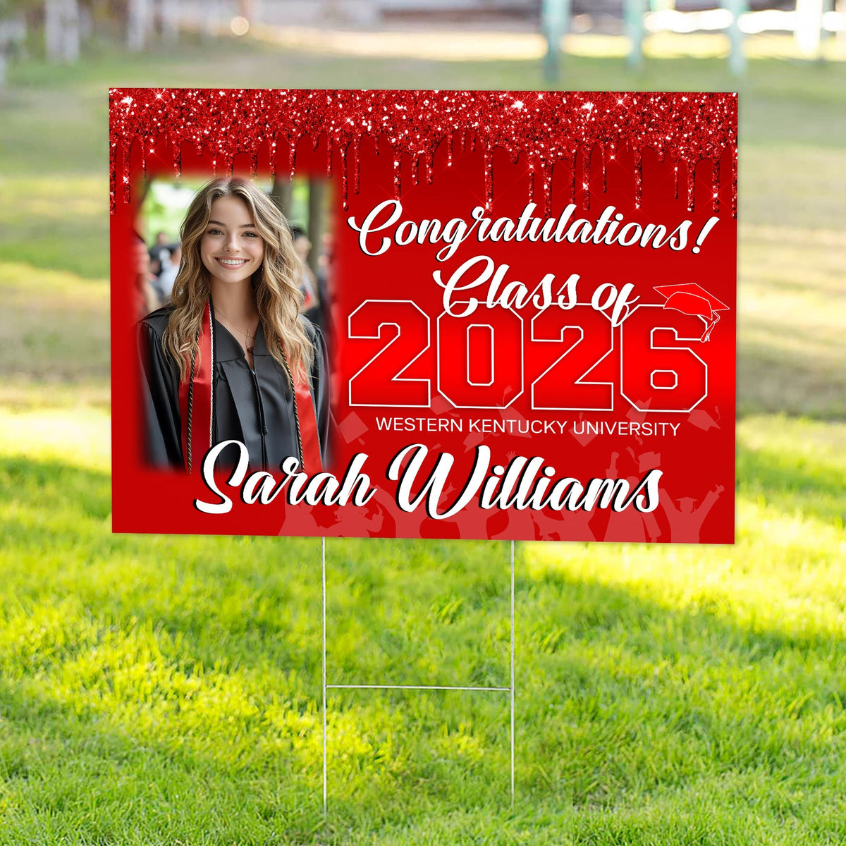 Personalized Congratulations Class Of 2026 Photo Graduation Yard Sign HO82 901378