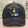Custom Cute 3D Dog Forever In My Heart Memorial Washed Denim Baseball Cap HA75 898154