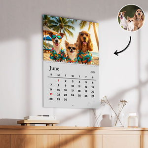 Dog Calendar 2026 Wall Calendar Custom Dog Photo Funny Style Wall Calendar CH07 895382