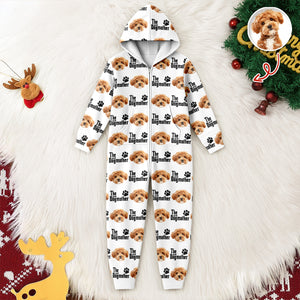 Custom Puppy Photo The Dog Father with Pawprints Design Onesie Pajamas LM32 897209