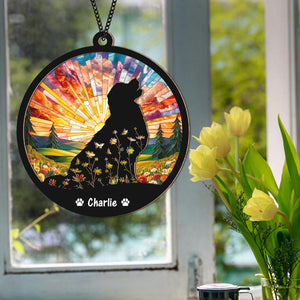 Custom Floral Dog Memorial Suncatcher Gift For Dog Lovers TH10 894307