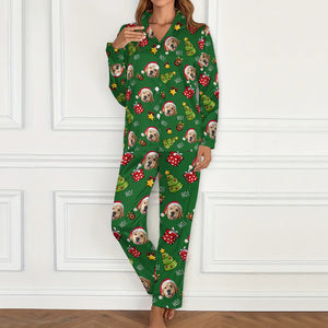 Custom Dog Photo Ho Ho Ho Pajamas Funny Christmas Gift For Dog Lovers CH07 896296