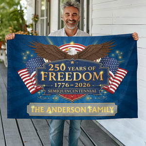 Personalized Family Name 250 Years Of Freedom Semiquincentennial Banner House Flag TH10 898423