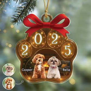 Custom Dog Photo Christmas 2025 Acrylic Ornament Christmas HO82 894750