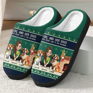 Personalized A Girl And Her Dog Slipper For Dog Lover TH10 896335