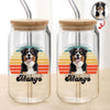 Custom Dog Photo And Name On Glass Can With Lid Gift TH10 896785