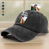 Custom Photo Cat Mother Father Washed Denim Baseball Cap HA75 897698