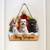 Personalized Happy Pawlidays Christmas Door Sign Gift For Dog Lover LM32 897249