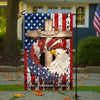 Personalized Patriotic Stars And Stripes Eagle Wreath Garden Flag HO82 901246