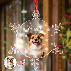 Custom Photo Dog Glass Ornament Christmas Gift For Dog Lovers CH07 899088