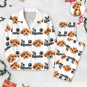 Custom Puppy Photo The Dog Father with Pawprints Design - Personalized Pajamas LM32 895753