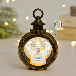 Custom Photo Your Light Will Alwways Shine In My Heart Memorial Christmas Lantern LM32 895785