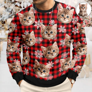 Custom Funny Cat Face Ugly Sweater Christmas Gift HA75 897210