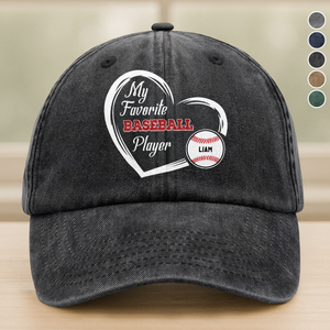 Favorite Players On My Cap - Personalized Washed Baseball Denim Cap Gift For Baseball Lovers HO82 894690