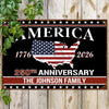 Personalized Family Name America 250th Anniversary Metal Sign TH10 898463