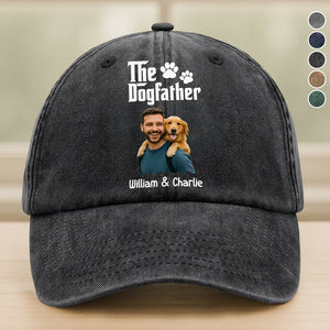 Custom Photo The DogFather Washed Denim Baseball Cap Gift LM32 893919