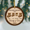 First Christmas As A Family Christmas Stockings - Personalized 2-Layered Wooden Ornament CH07 899338