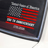 America 250th Anniversary Semiquincentennial Car Window Decal Sticker HO82 900864