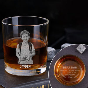 Custom Kid Photo Forget Father's Day We Love You Every Day Personalized Engraved Rock Glass CH07 895836