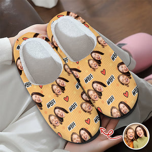 Custom Photo BFF Forever - Personalized Slippers Gift For Friends HO82 900024