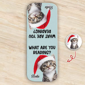 What Are You Reading - Custom Cat Photo Leather Magnetic Bookmark For Book Lovers, Cat Lovers CH07 899530