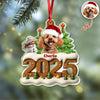 Custom Dog Photo Cozy Xmas Crew Acrylic Ornament Personalized Gift For Christmas HO82 900132