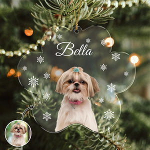 Custom Photo Dog Paw Shaped Acrylic Ornament For Christmas HA75 897048