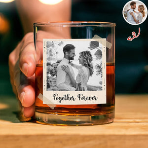 Custom Couple Photo Whiskey Glass Valentine Gift, Anniversary Gift HA75 898922