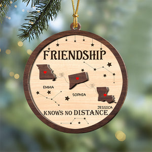 Always Under The Same Sky - Personalized 2-Layered Wooden Ornament Gifts For Besties CH07 899336