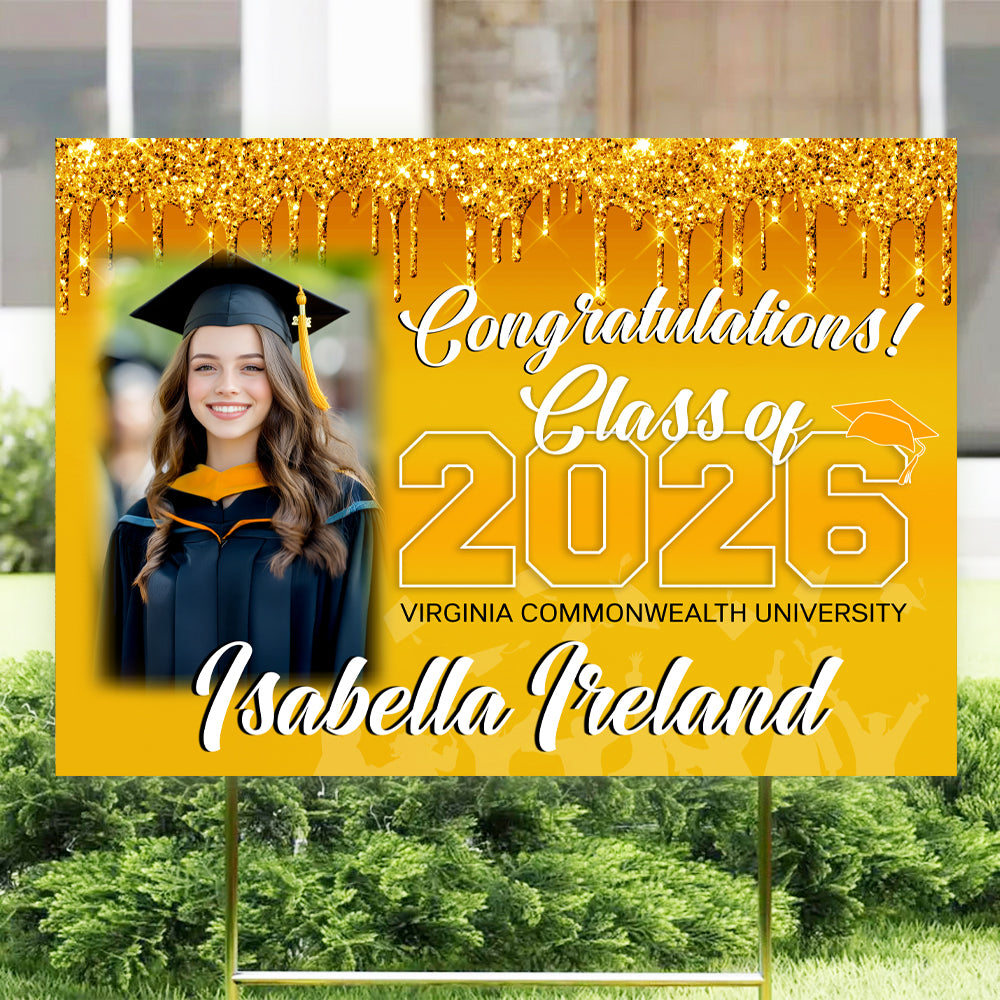 Personalized Congratulations Class Of 2026 Photo Graduation Yard Sign HO82 901378
