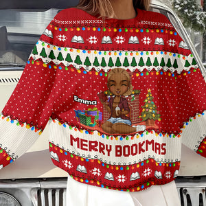 Merry Bookmas - Personalized Ugly Sweater Christmas Gift For Book Lovers, Bookworm CH07 899660