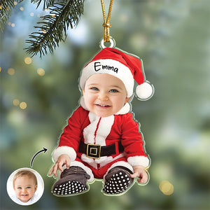 Custom Baby Santa Photo First Christmas Acrylic Ornament CH07 899028
