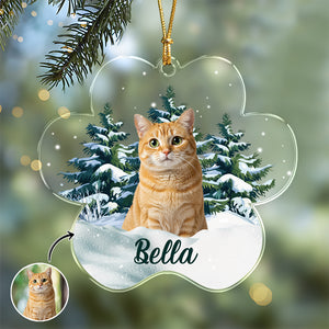 Custom Photo Cat Paw Shaped Acrylic Ornament Christmas Gift For Cat Lovers HA75 897062