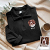 Custom Pet Photo Embroidered Quarter Zip Sweatshirt, Gifts for Pet Lovers, Golf Lovers, Funny Gift HO82 900770